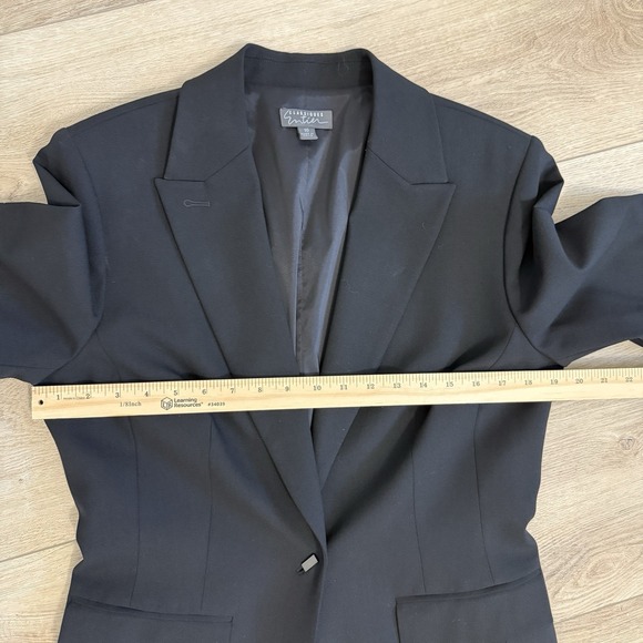 Classiques Entier Women's 10 Black long coat wool blazer style structured - Picture 9 of 14